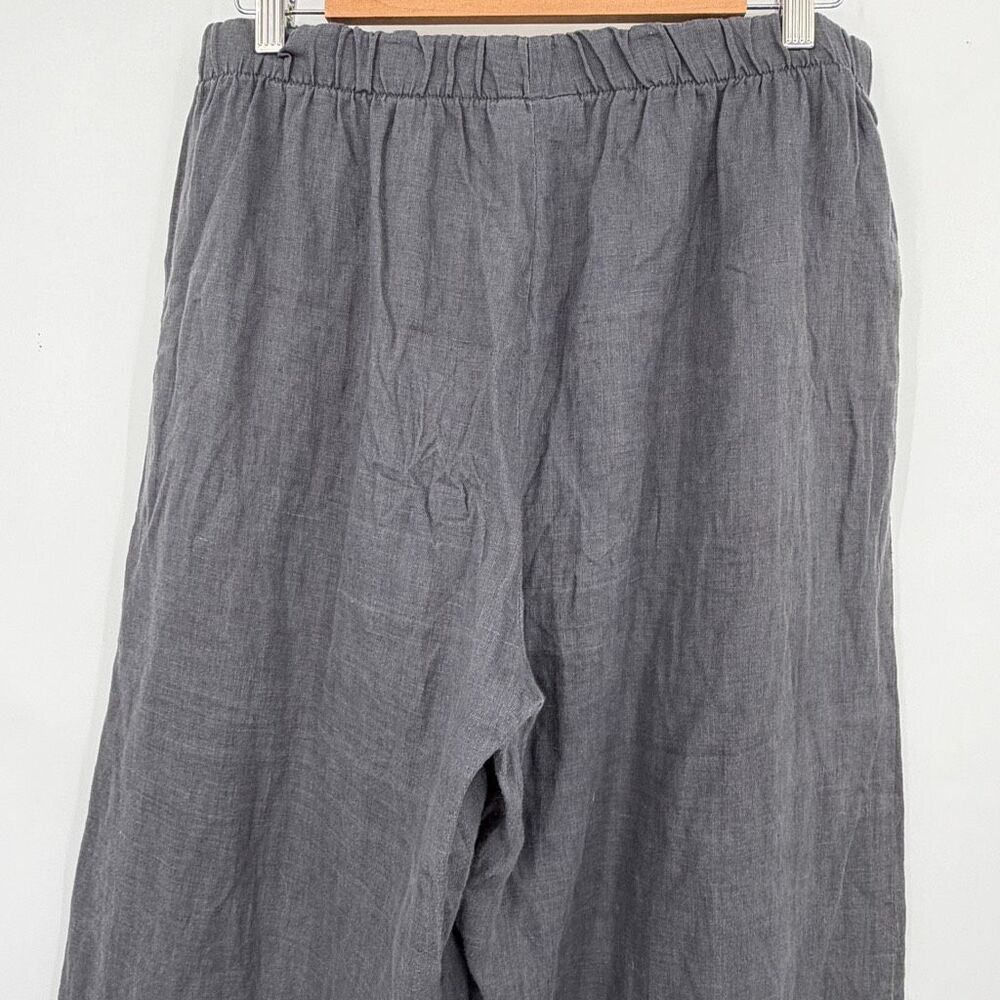 Lisa Bayne Gray Elastic Waist Relaxed Wide Leg Pull On Pants Size Large - Picture 5 of 9